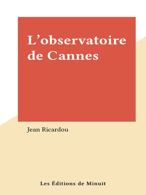 cover image of L'observatoire de Cannes